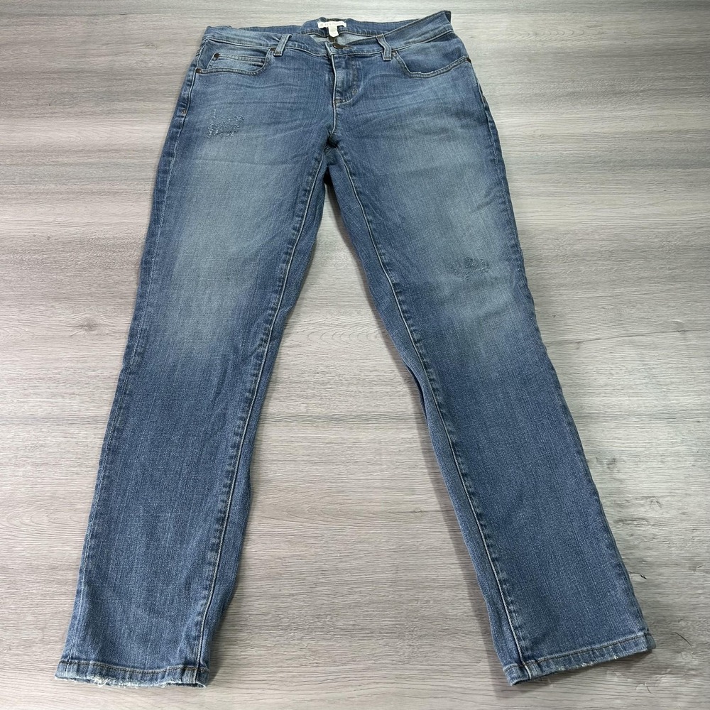 Eileen Fisher Jeans Womens 2 Straight Leg Organic Cotton Stretch Denim Pants